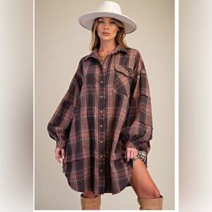 NWT Easel Ash Plaid Flannel sz M